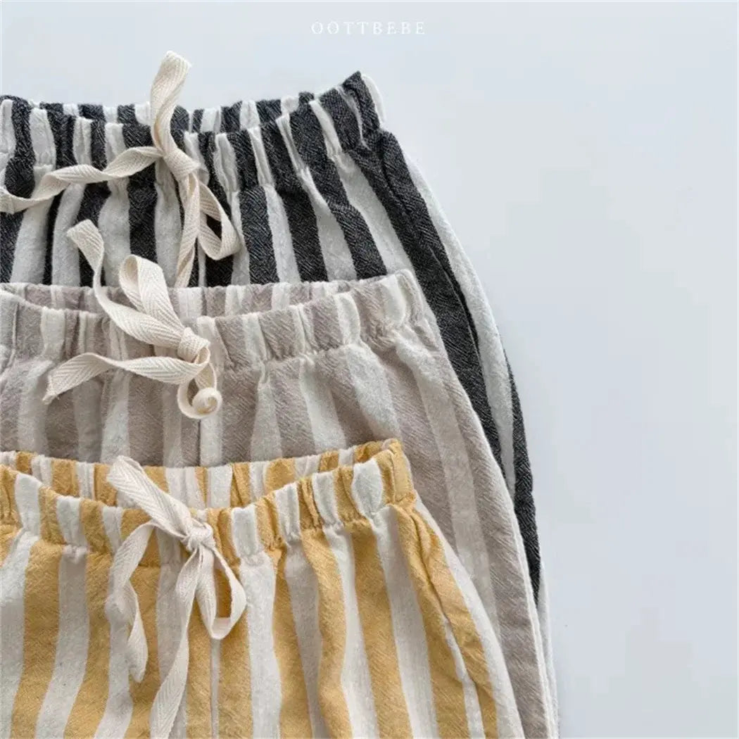 Vintage Linen Cotton Stripe Pants