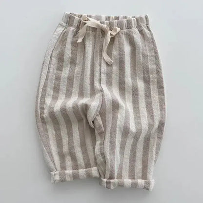 Vintage Linen Cotton Stripe Pants